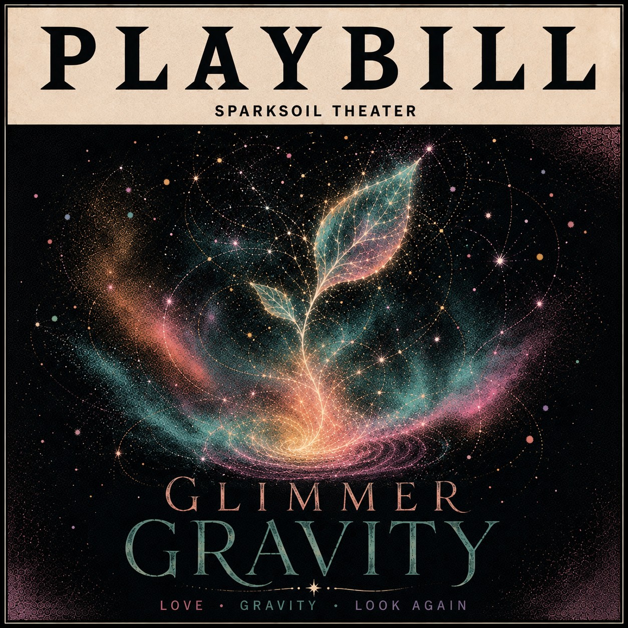 Full Glimmer Gravity playbill poster — coming soon